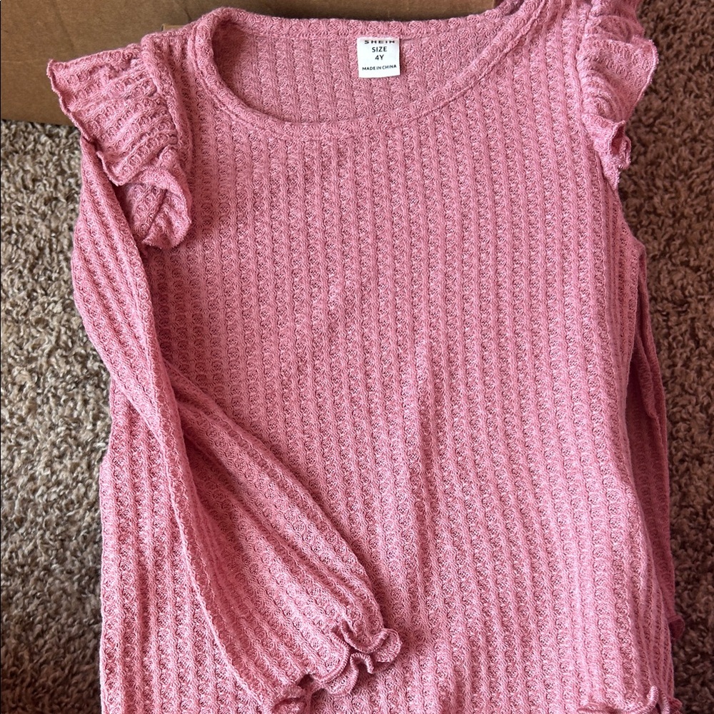 SHEIN Pink Textured Knit Top